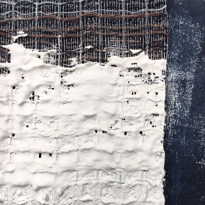 Fibreart woven textile in plaster