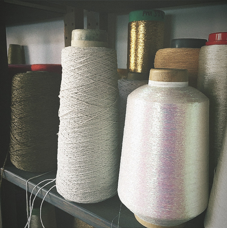 Studio view yarn cones