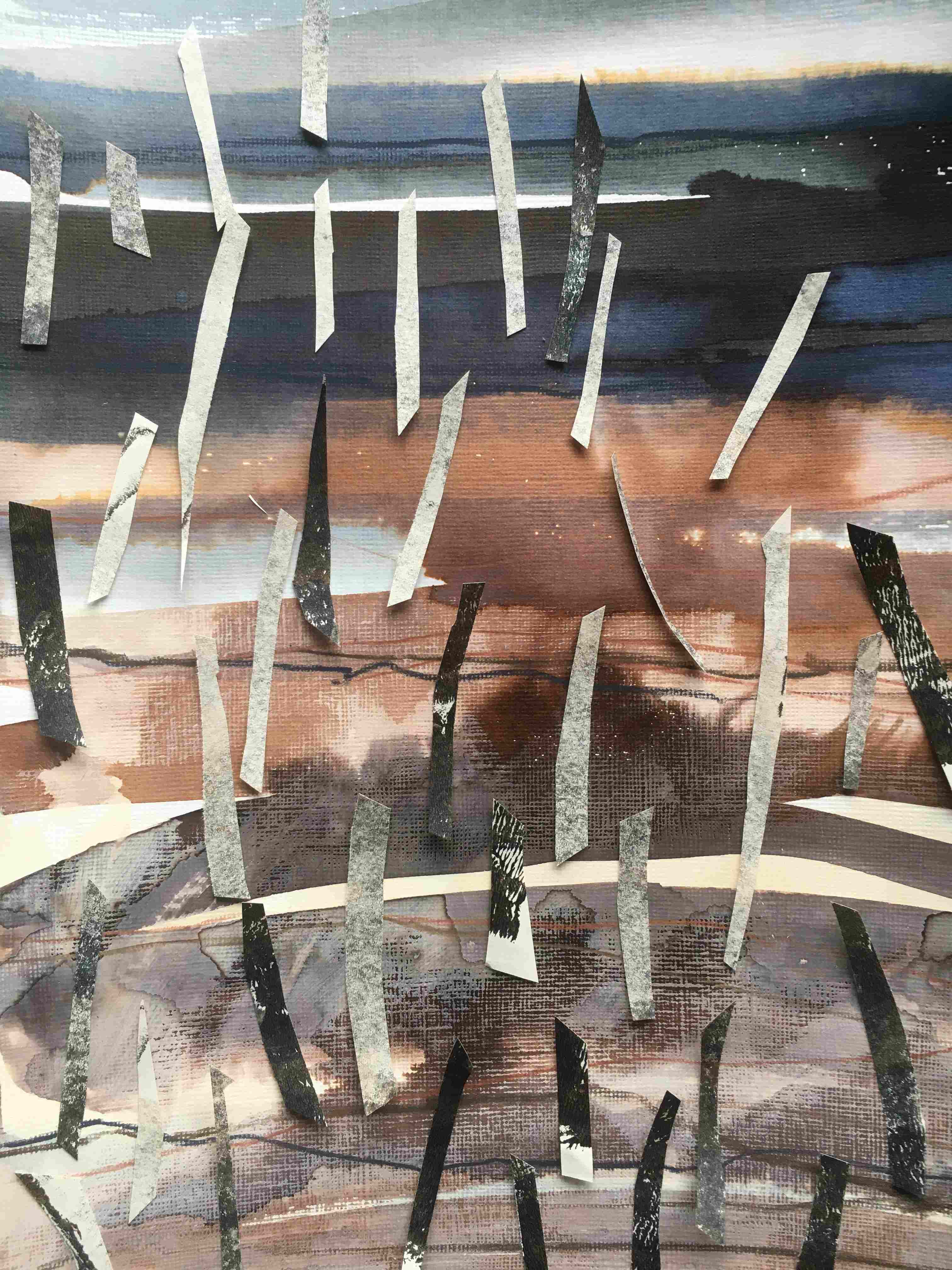 Mixed media paper work in progress