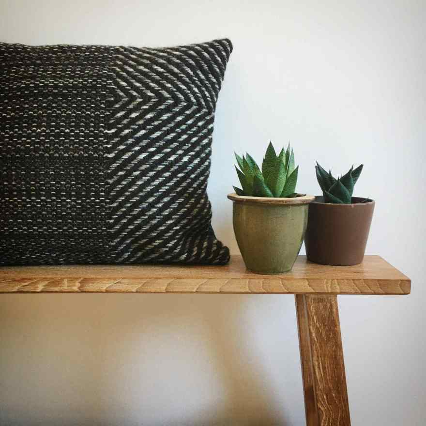 Natural brown woven cushion