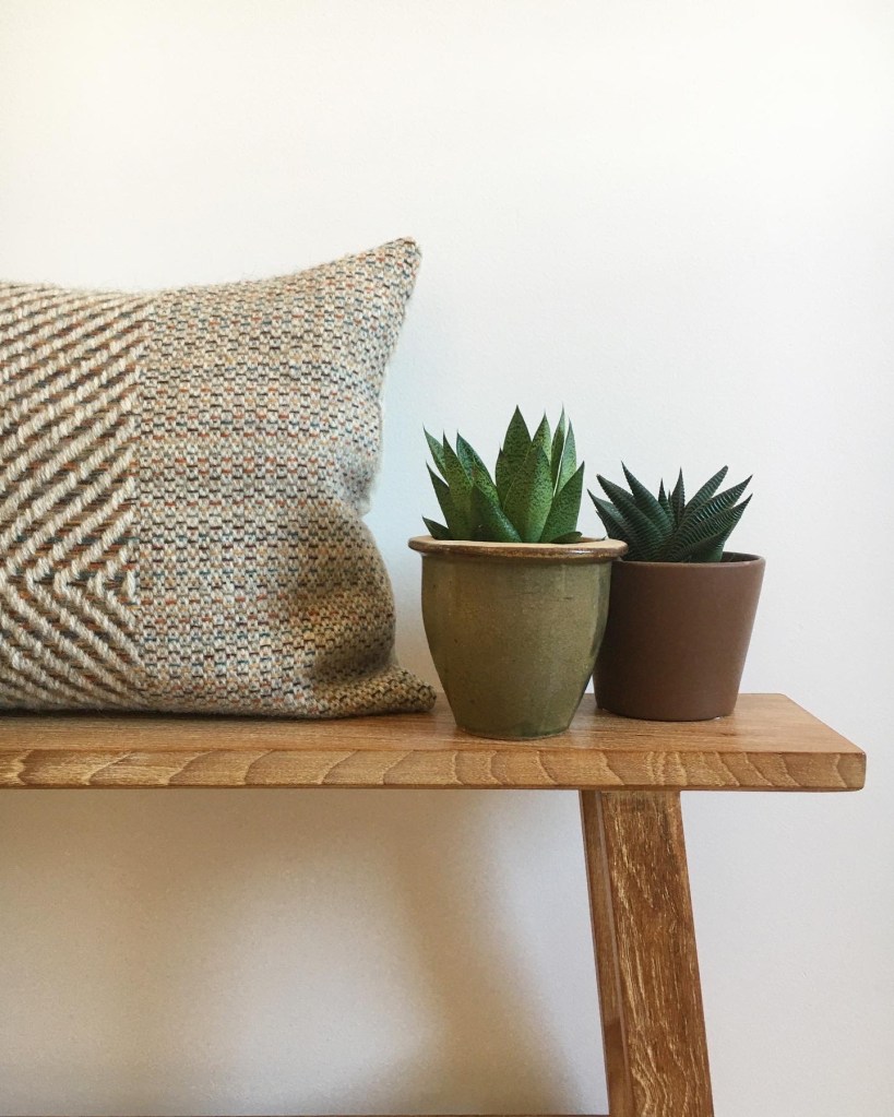 Natural ecru woven cushion