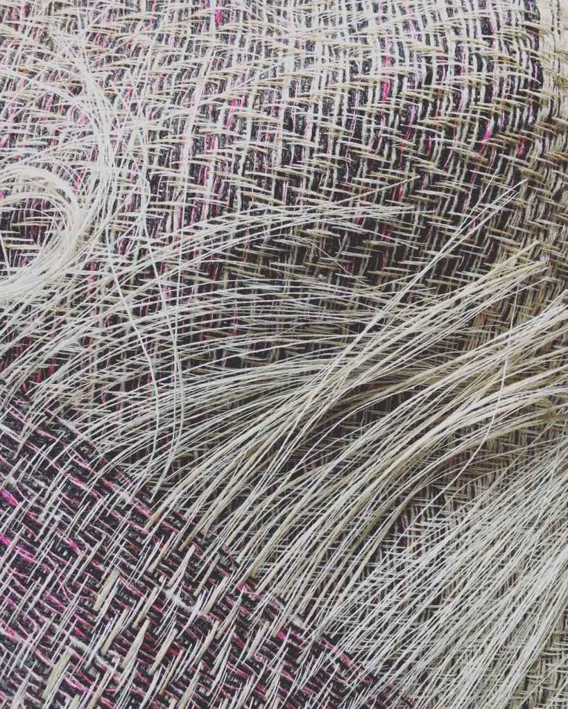 Handwoven linen silk lambswool scarf