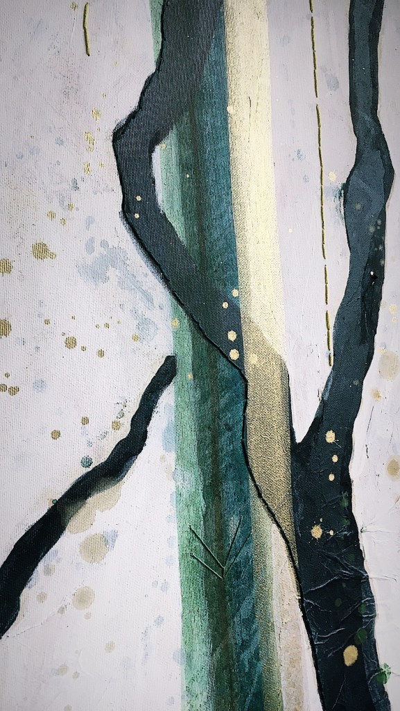 Mixed media on canvas detail