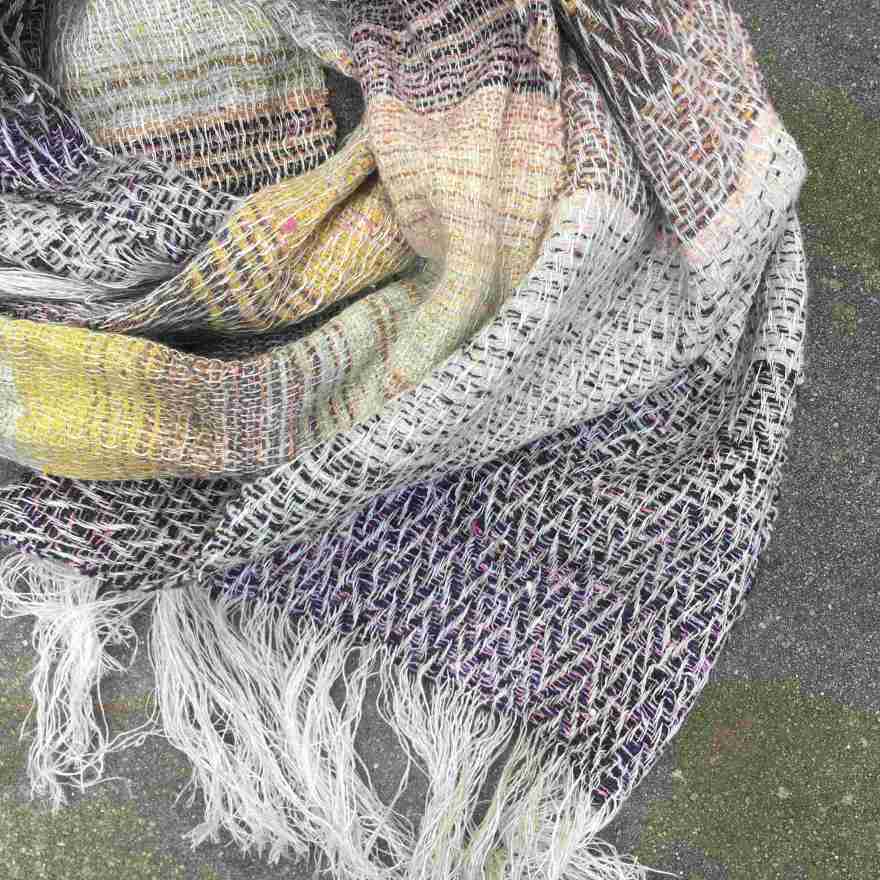 Scarf showing fringe