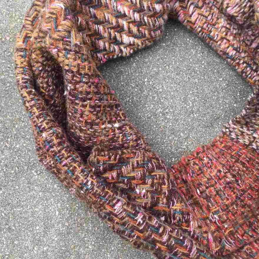 Cowl scarf reds and browns