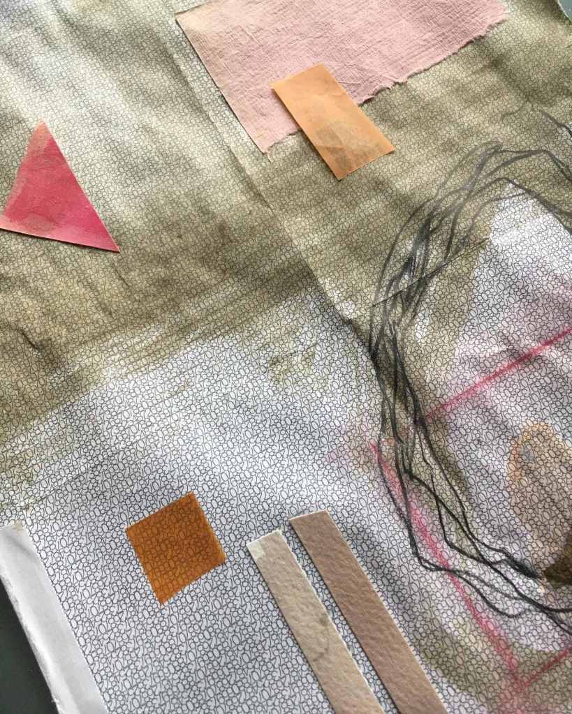 Mixed media on envelope