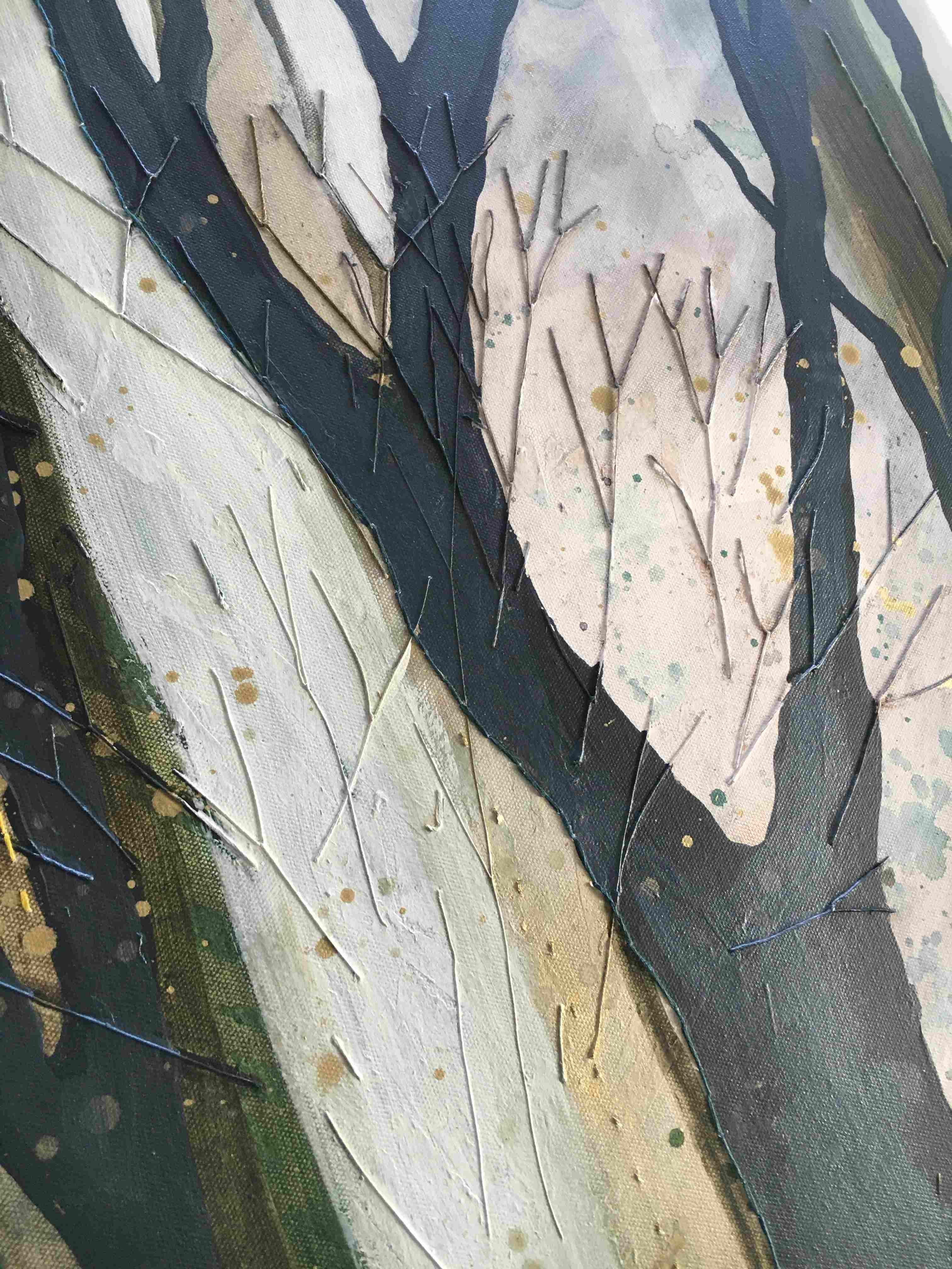 Trees mixed media on canvas detail