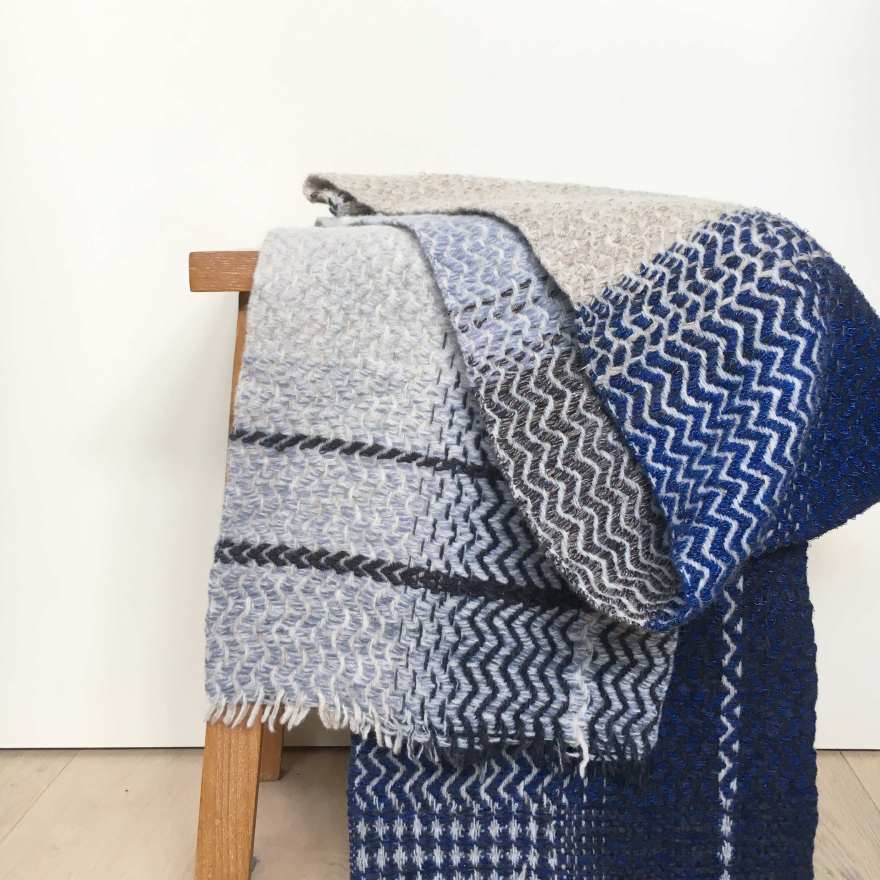 Handwoven fabric on stool detail