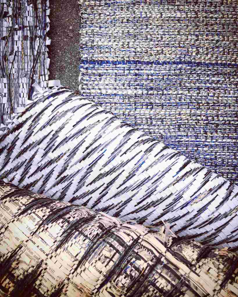 Handwoven paper pattern detail