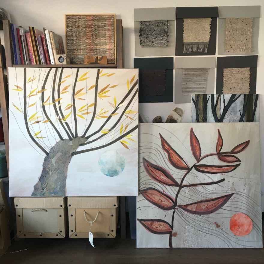 Studio view mixed media on canvas