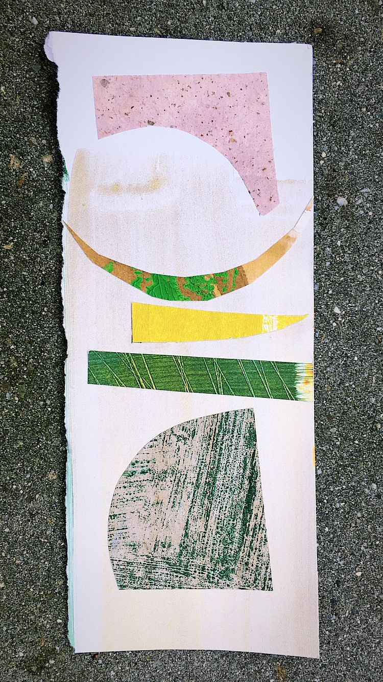 Mixed media pinks and greens