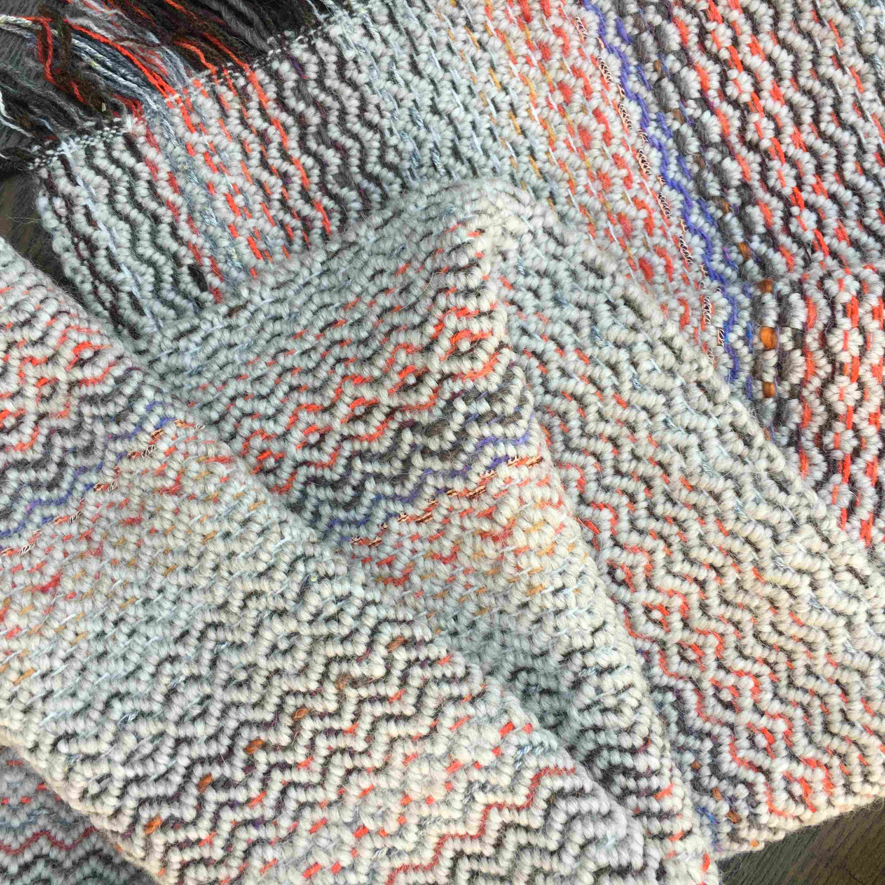 Commissioned handwoven scarf in Alpaca and organic wool