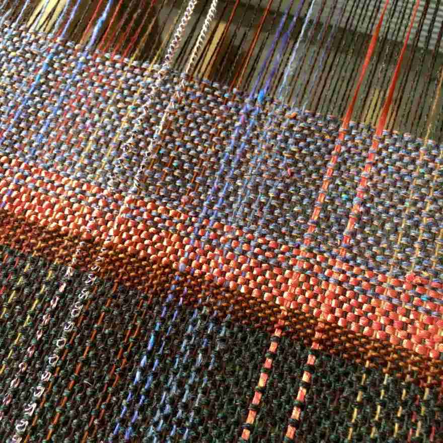 Commissioned scarf on loom