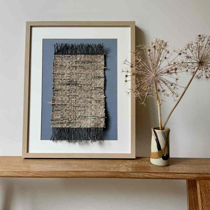 Original woven art framed