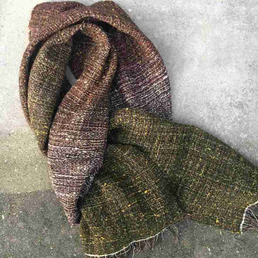 Scarf linen, hemp, silk, wool