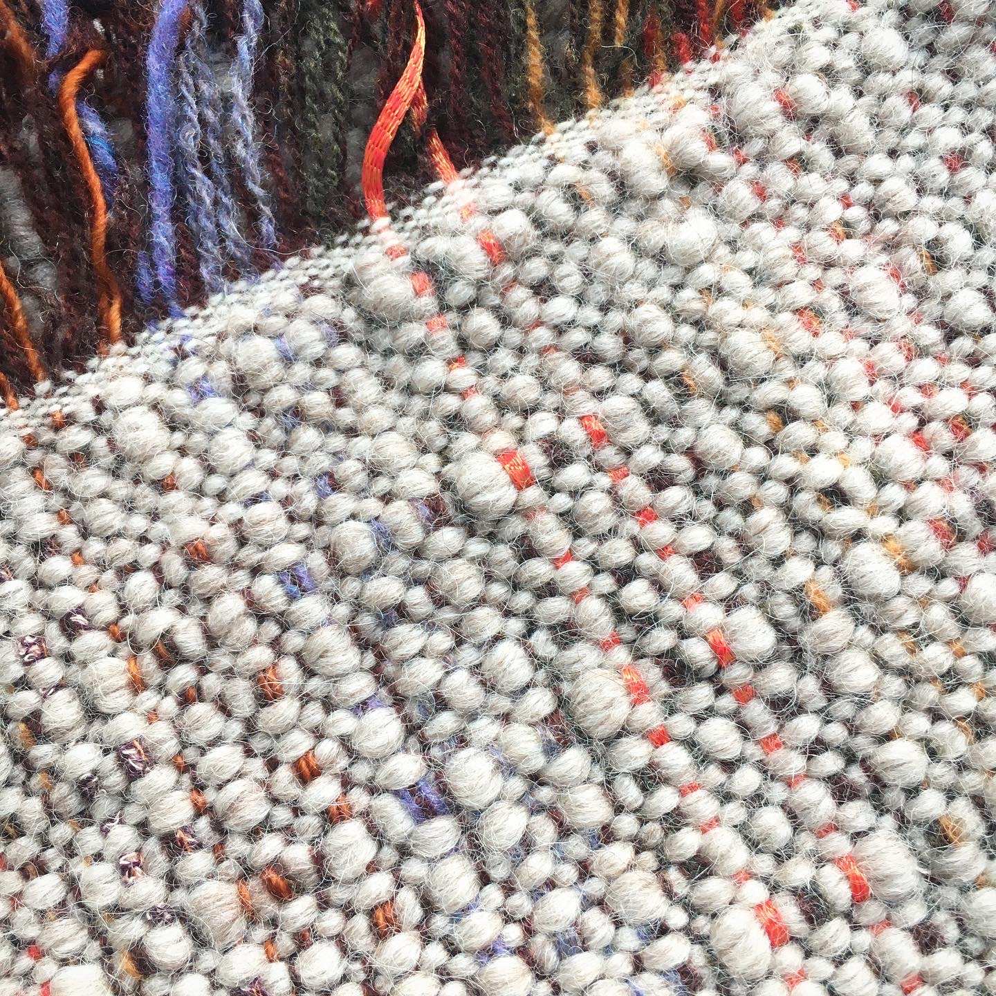 Alpaca wool with mixed yarn warp