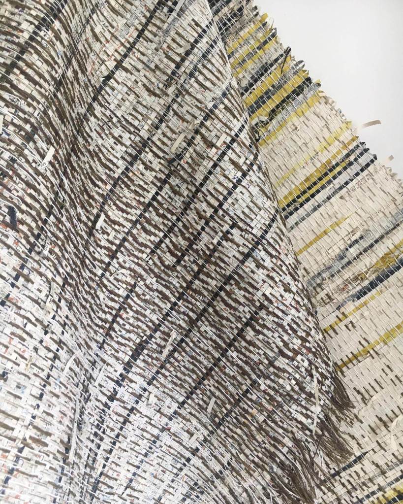 Woven vintage map hanging