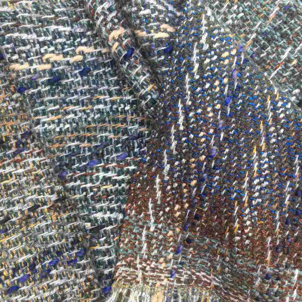 New season scarf in blues, greys and browns