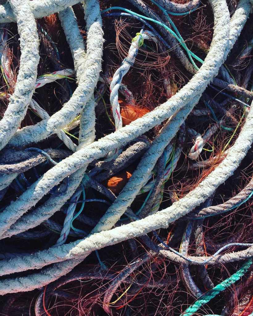 Fishing nets and ropes