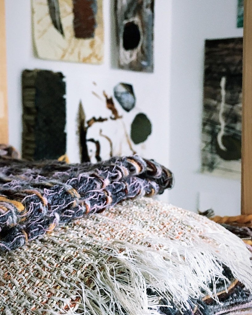 Studio view October 2022 samples and artwork