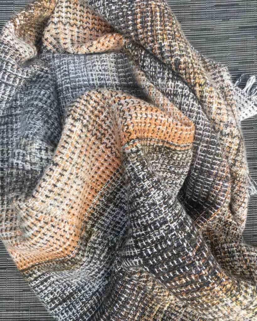 Handwoven throw colour detail