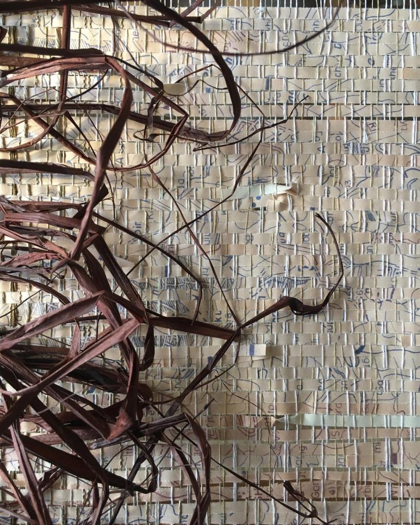 Veronica Pock detail wall art with raffia