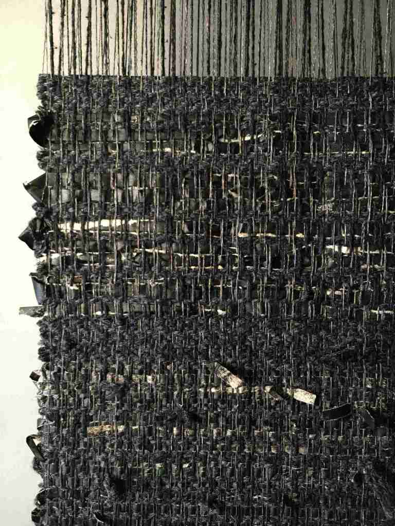 Detail wabi sabi weave on loom