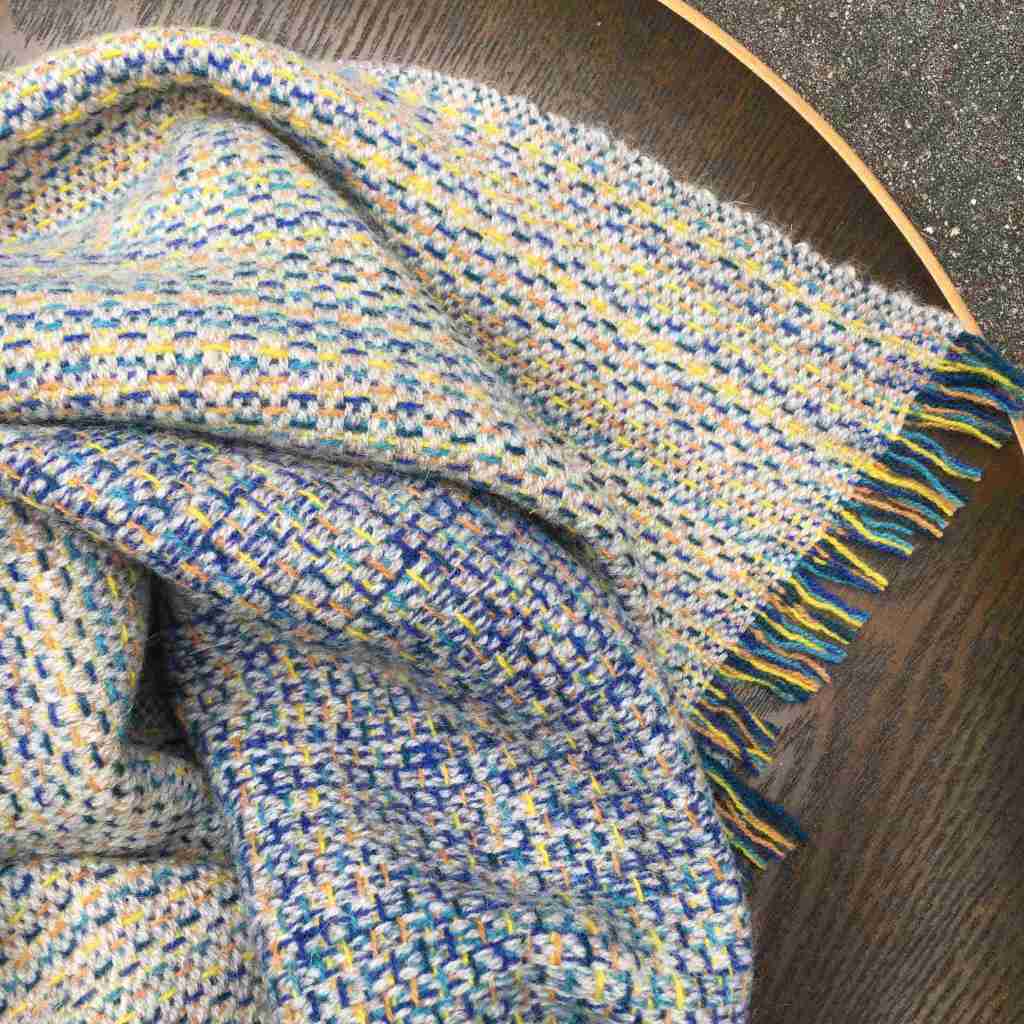 Blue and yellow scarf