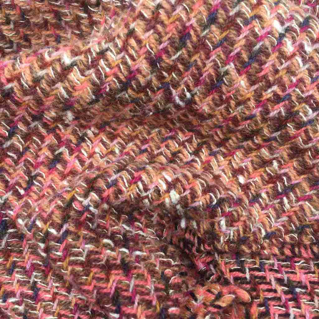 Detail of pink lambswool scarf