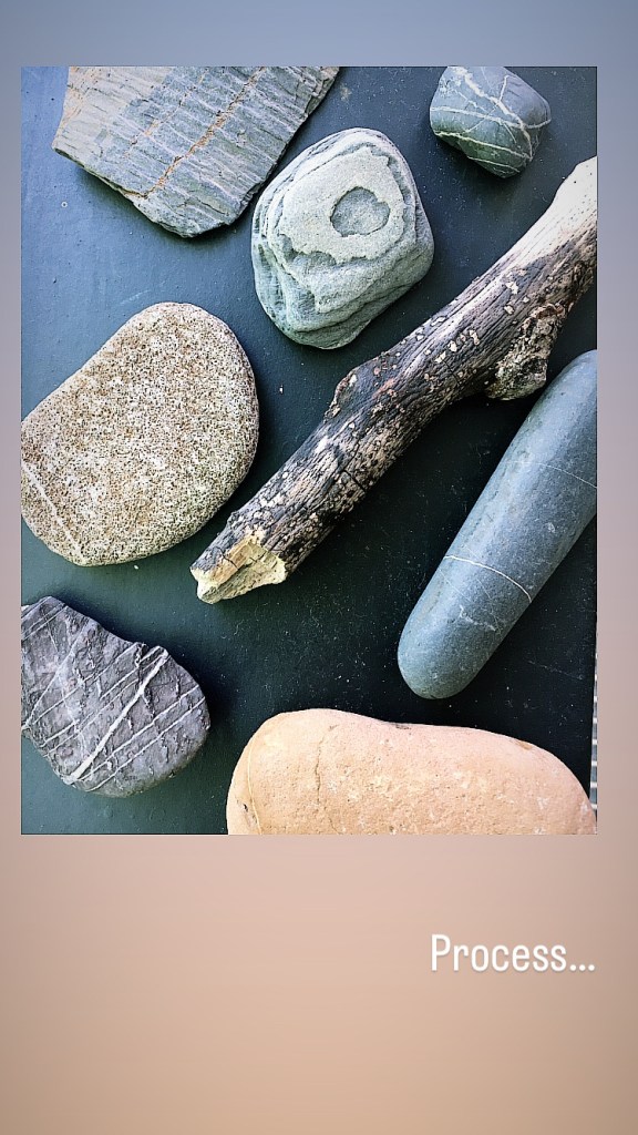 Pebbles collected from Gylen beach