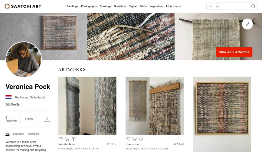 Saatchi art screenshot