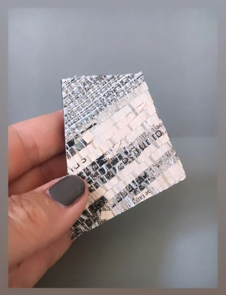 Handwoven paper brooch