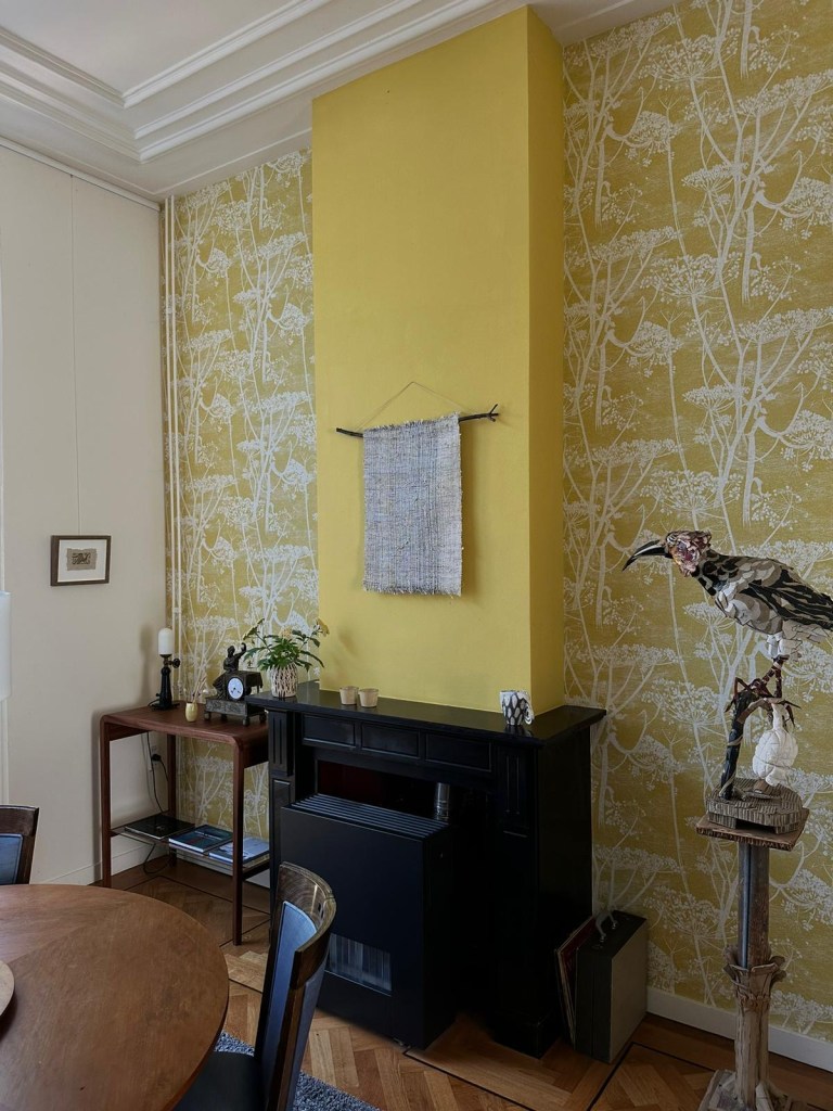 White Peak wallhanging in yellow room