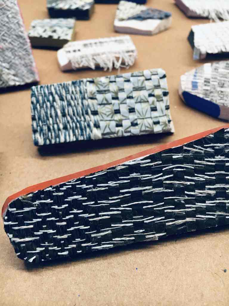 Close up of handwoven and woven jewellery