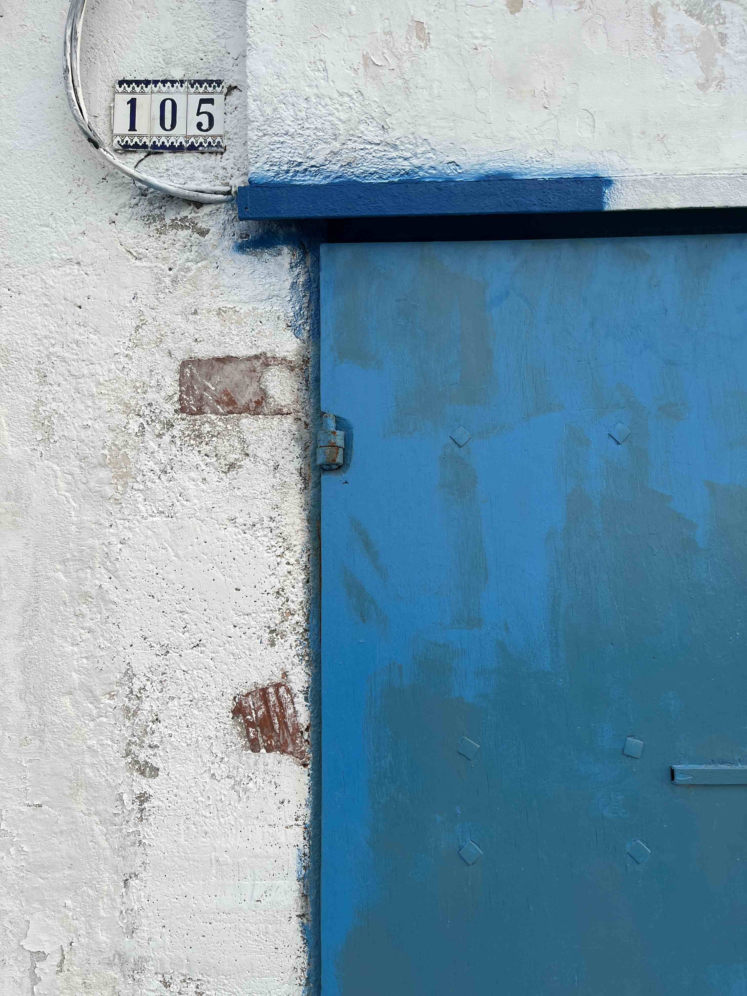 Beach cave door blue