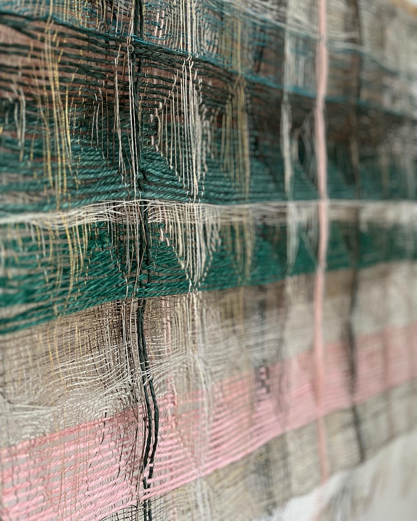 Detail of wallhanging in honeycomb