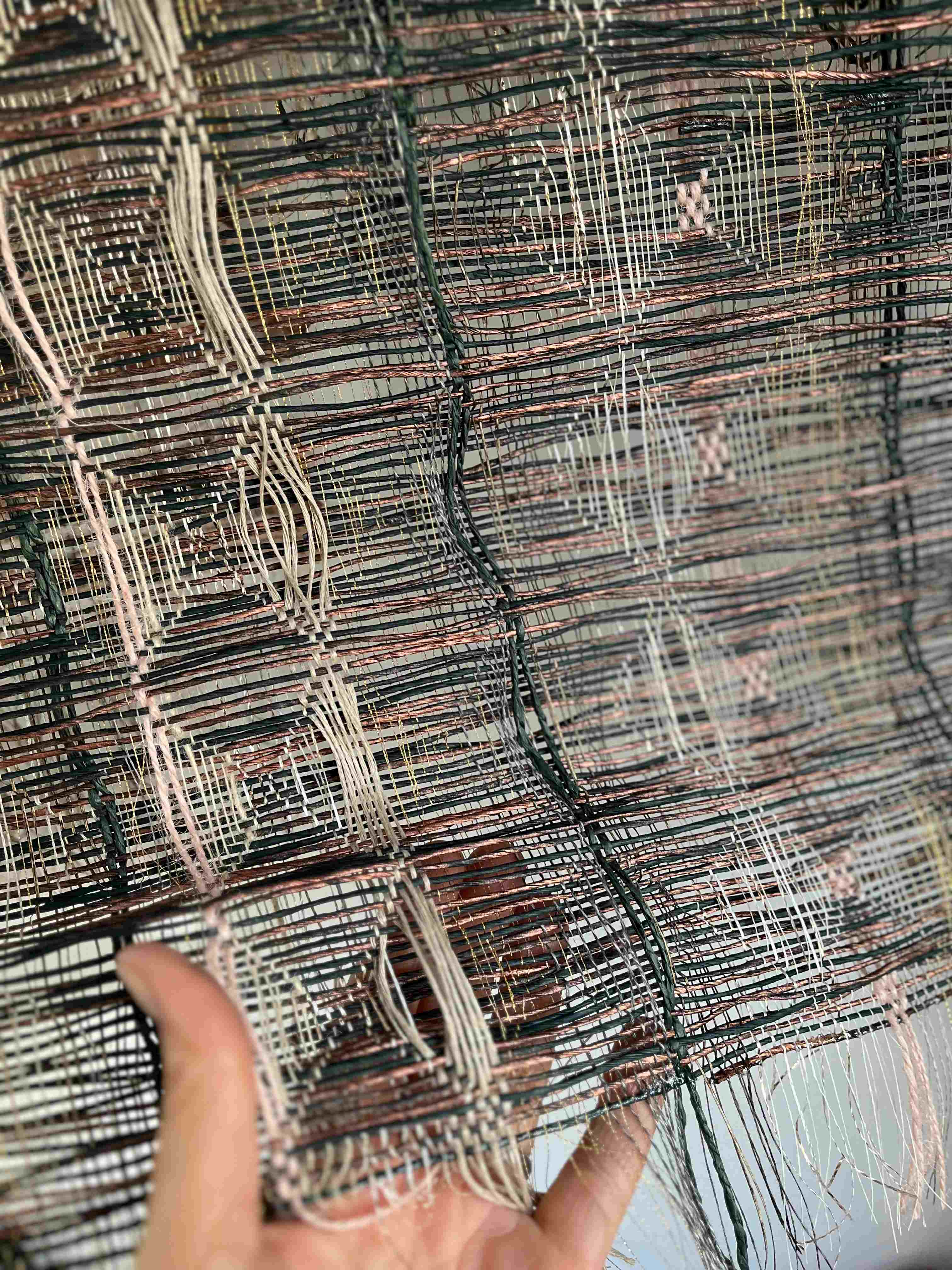 Honeycomb weave using paper yarn from Paperphine