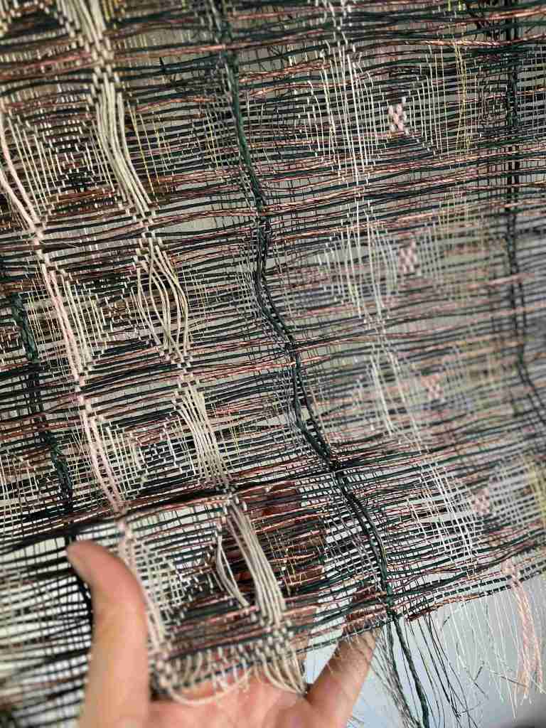 Honeycomb weave using paper yarn from Paperphine