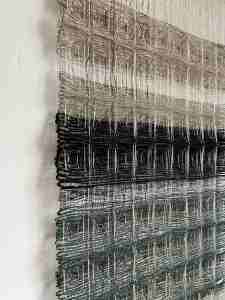 Honeycomb woven wall hanging paper and jute yarns