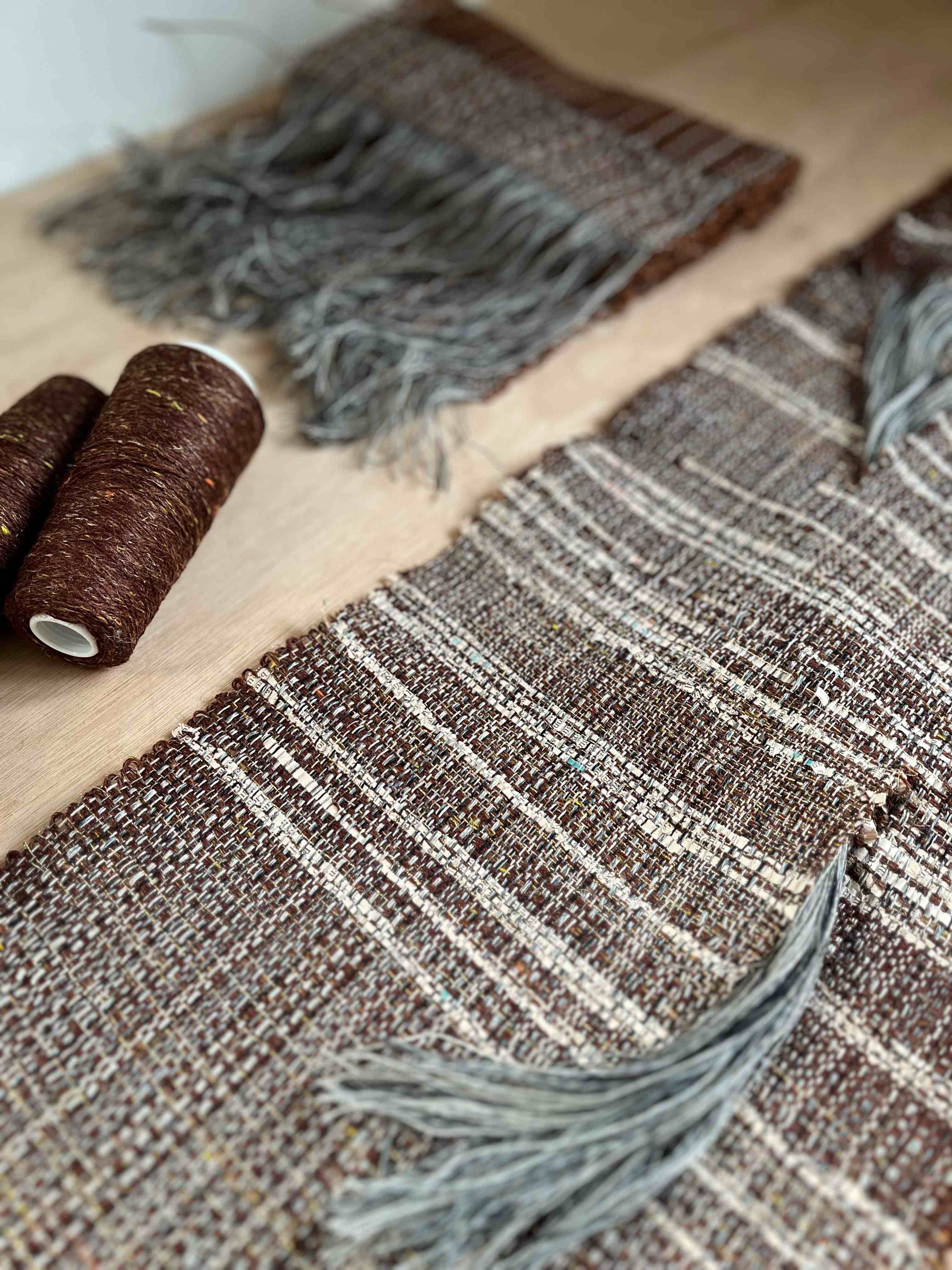 Earth colours weaving studio view