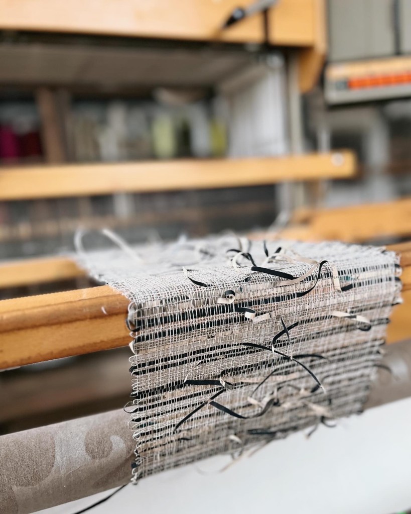 Experimental paper weaving on the loom