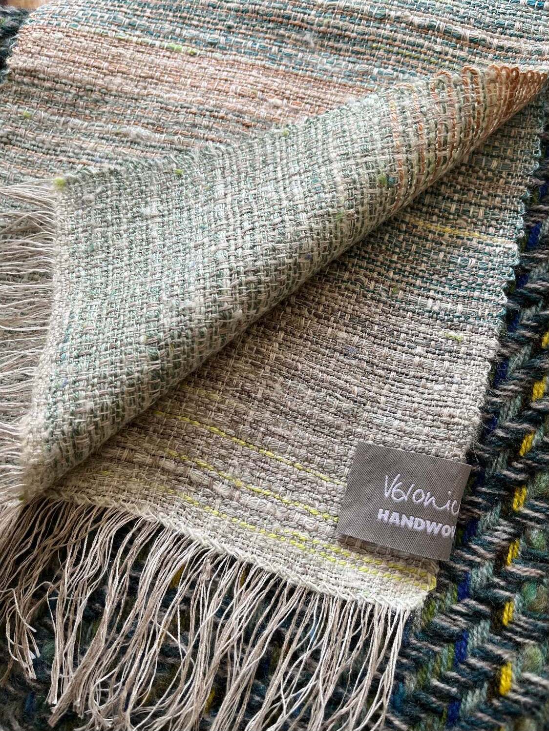 Linen, silk and cotton scarf commission