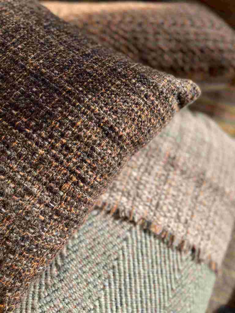 Detail of lambswool cushion