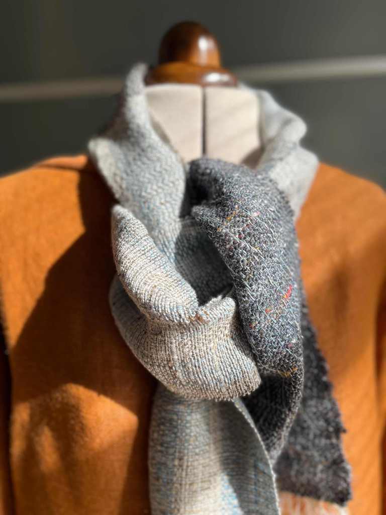 Handwoven scarf on dummy