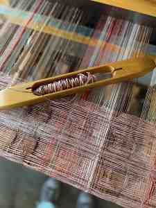 Honeycomb weave in progress