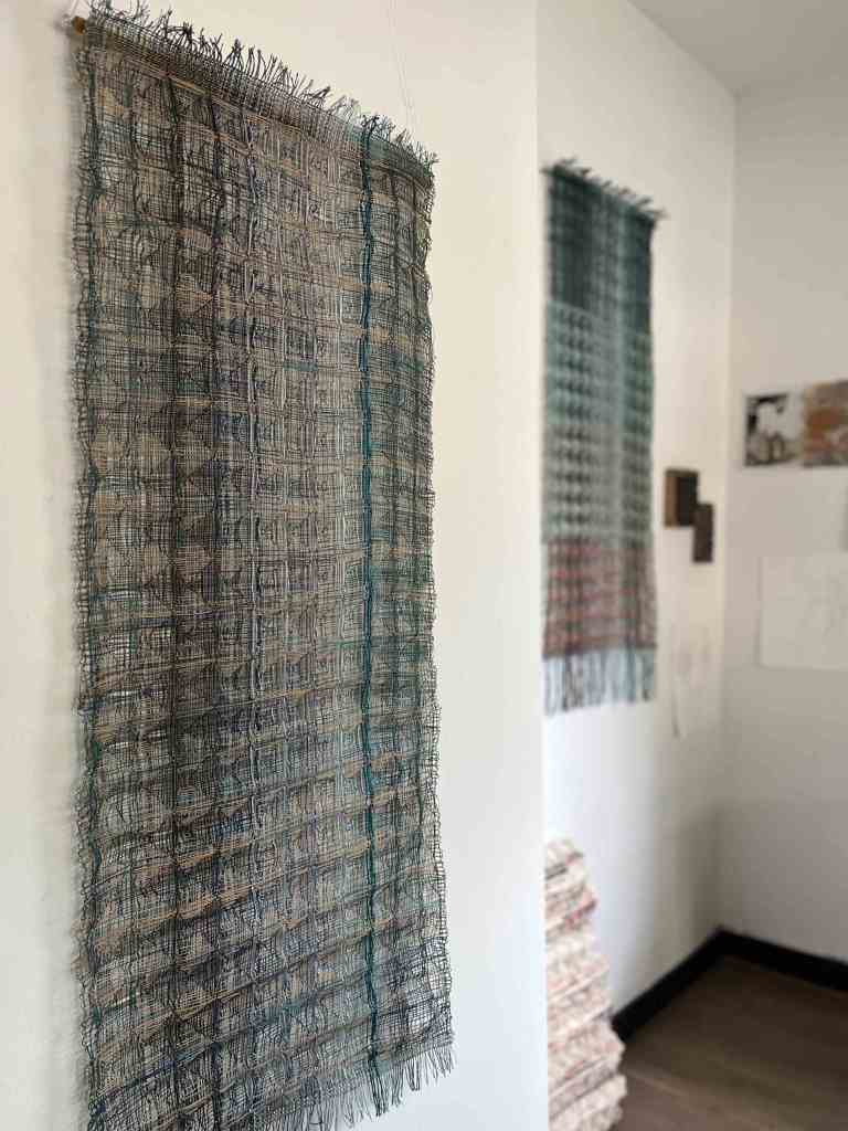 Studio view wall hangings on wall