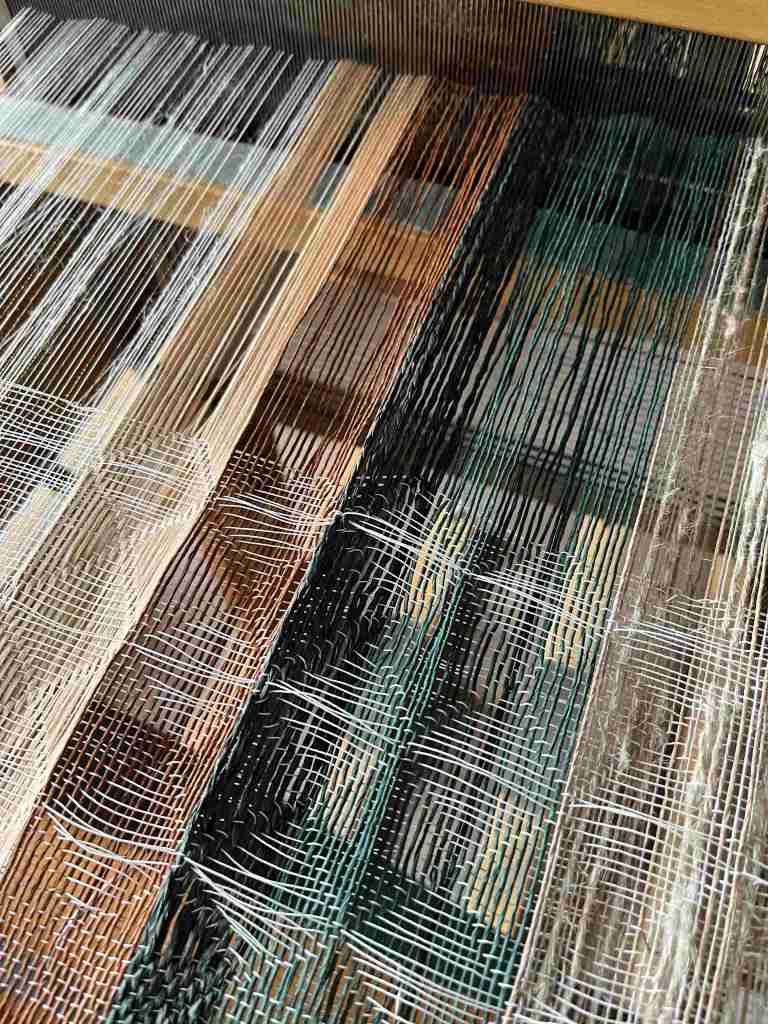 Commissioned wall hanging on the loom detail