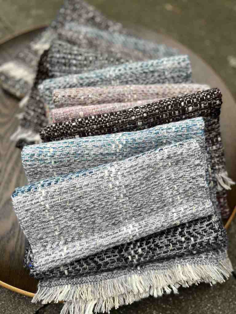 Limited edition handwoven lambswool scarves for Japanese market
