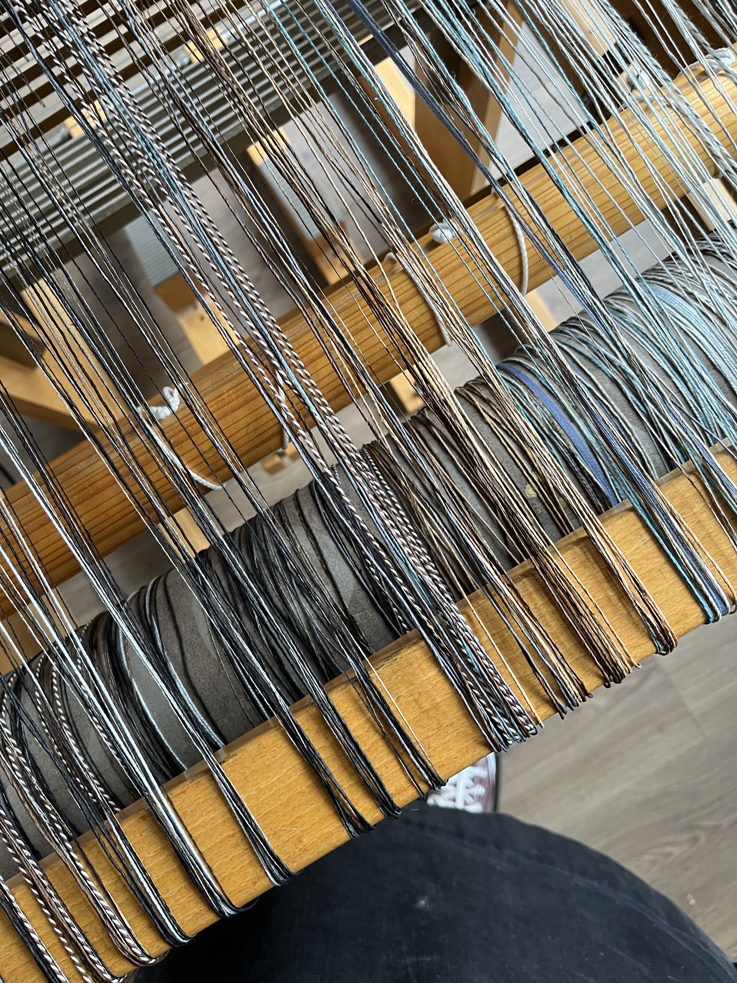 Warp threads on the loom