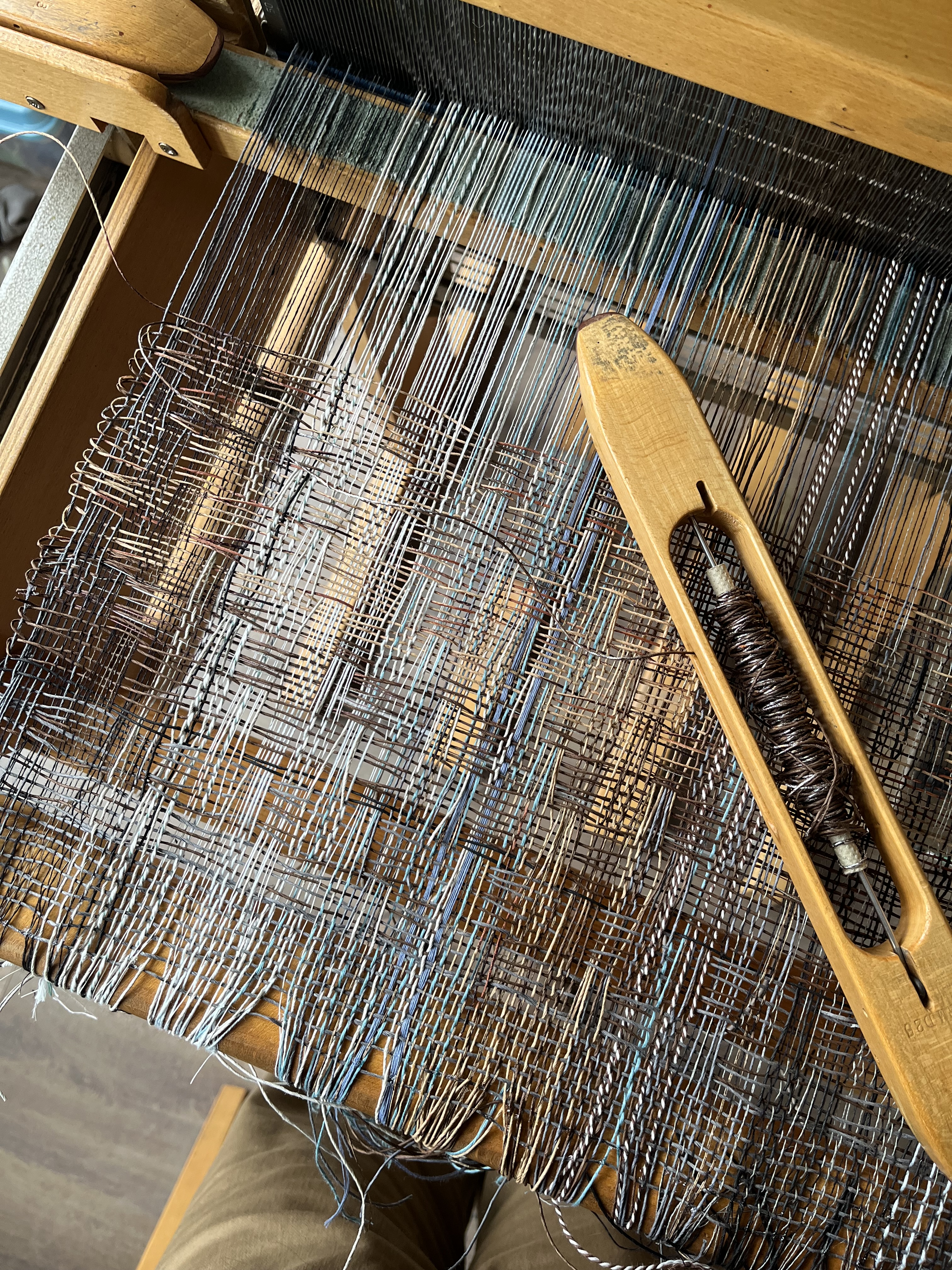Weaving on the loom